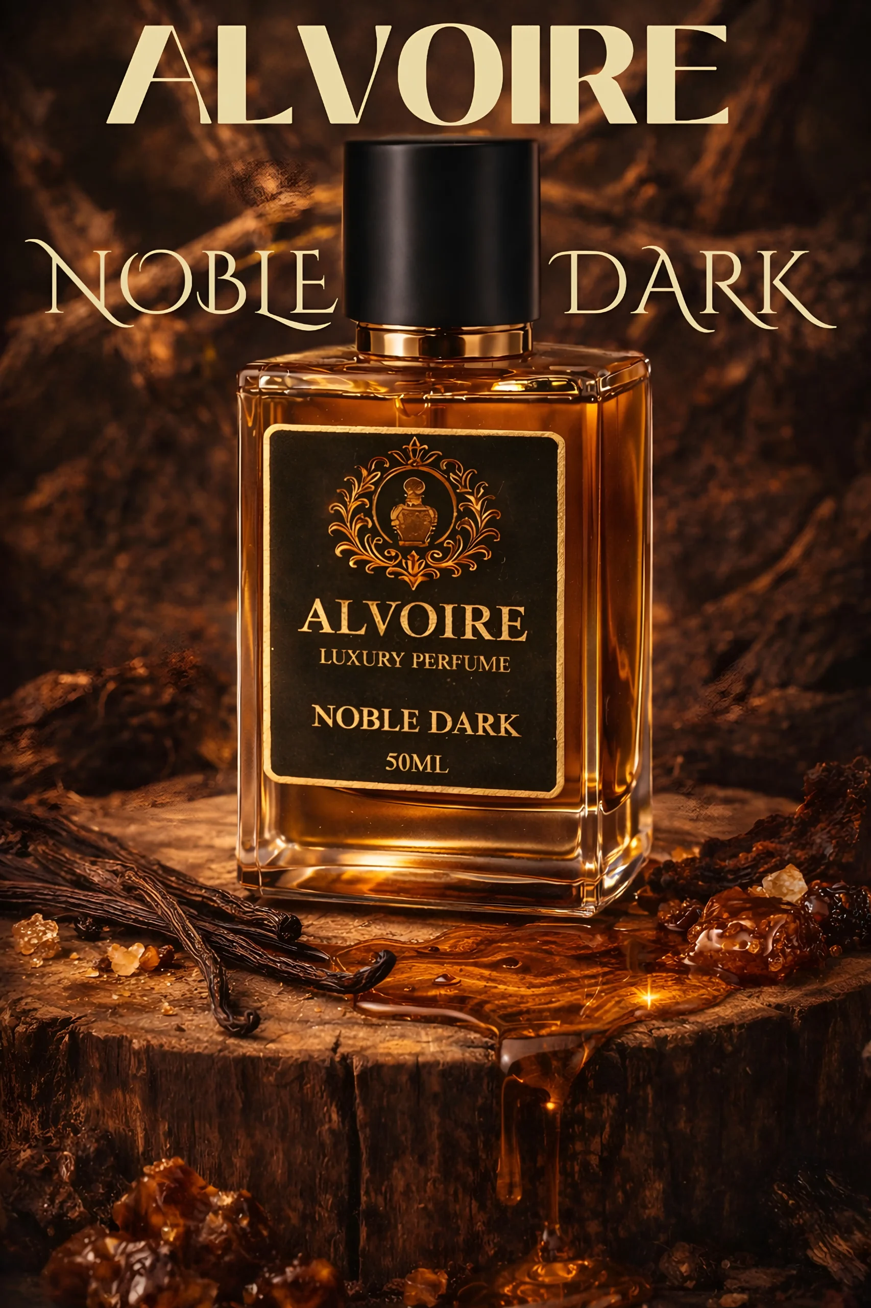 NOBLE DARK Dark oud. Warm vanilla. Deep woods. A bold fragrance crafted for nights, power, and presence. Infused with real oud wood. Eau de Parfum (EDP) Long-Lasting Intensity Unisex Luxury Fragrance Premium Oud Accord Real Oud Wood Inside