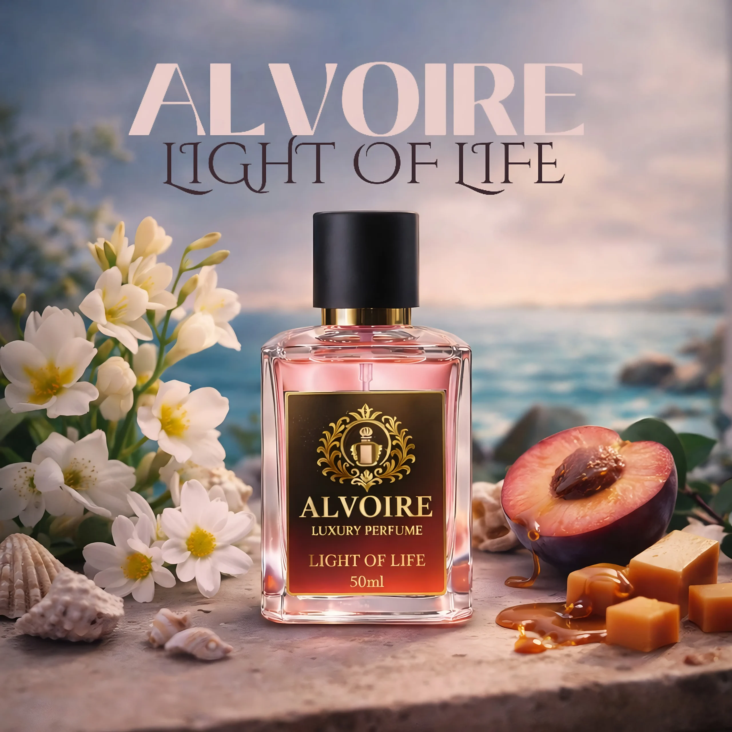 LIGHT OF LIFE Soft florals. Warm caramel. Fresh sea air. A comforting fragrance that feels like calm confidence. Eau de Parfum (EDP) Long-Lasting Soft Projection Unisex Luxury Fragrance Skin-Friendly & Balanced