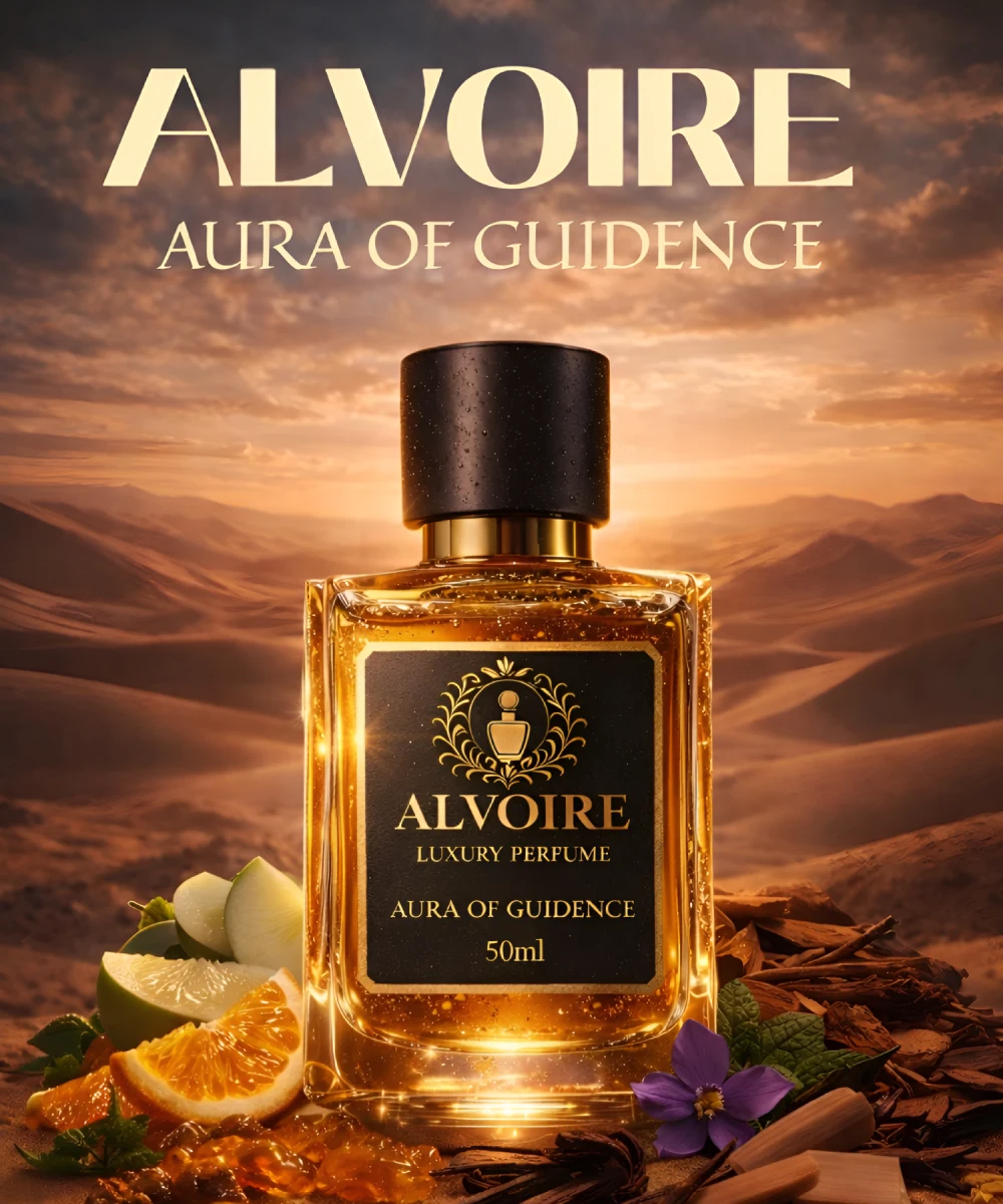AURA OF GUIDANCE Warm. Smooth. Commanding. A refined blend of apple, tobacco, oud, and vanilla. Eau de Parfum (High Concentration) Long-Lasting Performance Unisex Luxury Fragrance Premium Ingredients