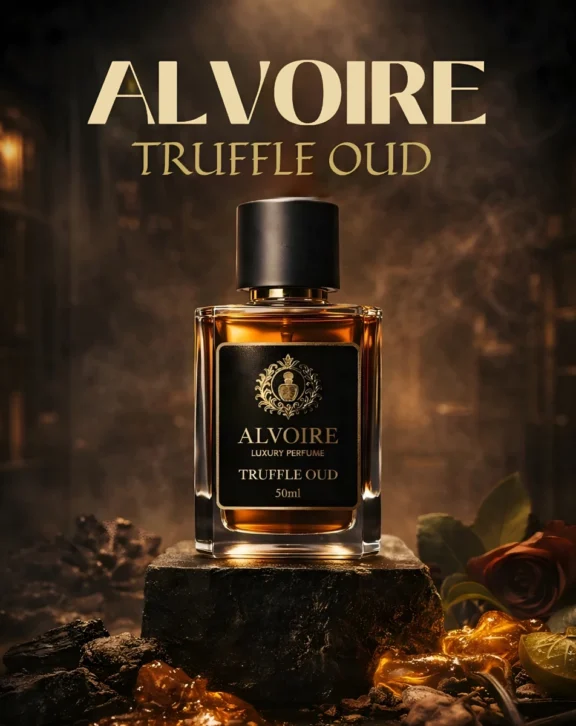 ALVOIRE TRUFFLE OUD Luxury Oud. Deep. Addictive. Unforgettable. A bold blend of oud, amber, honey, and vanilla crafted for those who command attention. Eau de Parfum (High Concentration) Long-Lasting Fragrance Unisex Luxury Scent Premium Ingredients