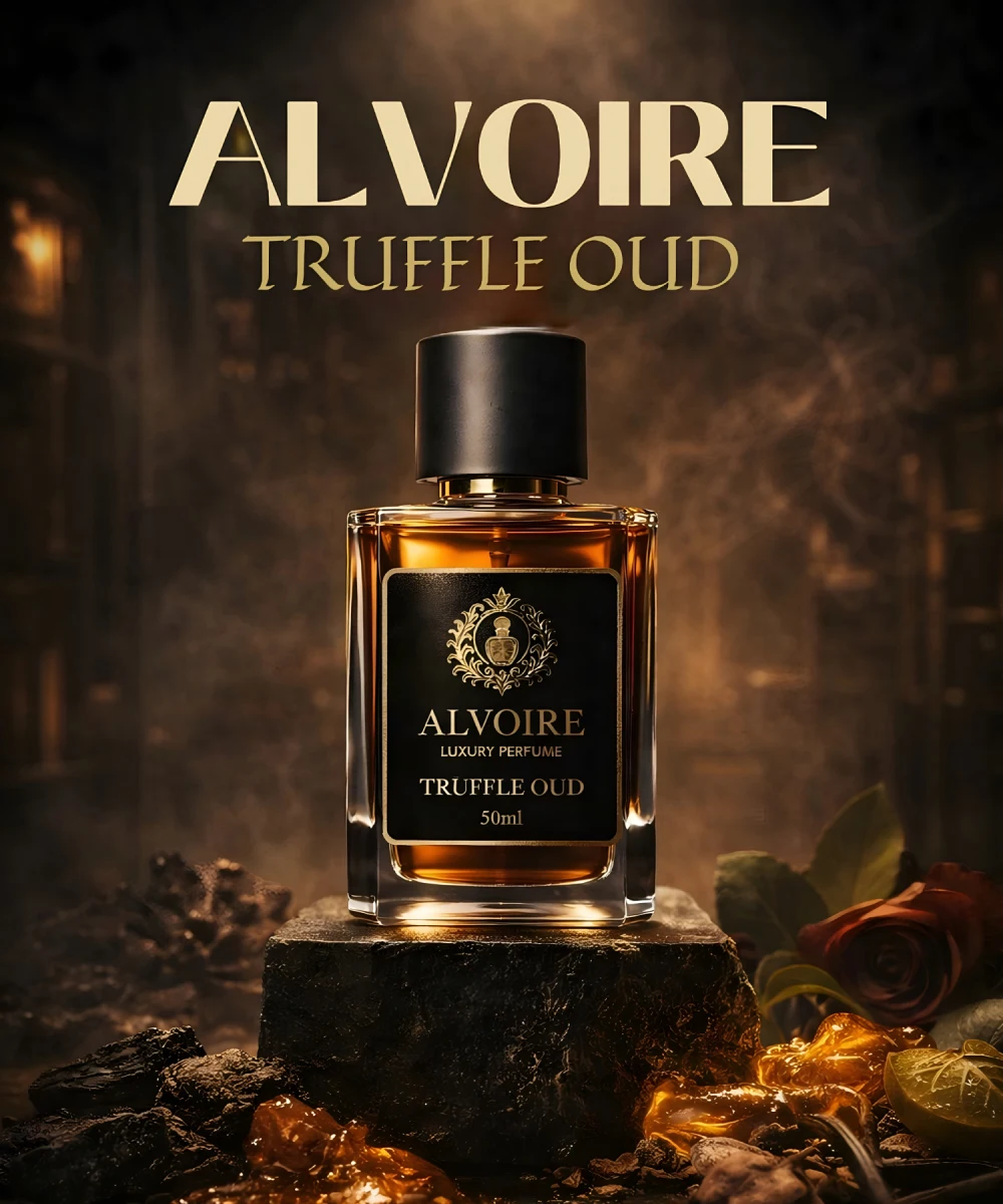 ALVOIRE TRUFFLE OUD Luxury Oud. Deep. Addictive. Unforgettable. A bold blend of oud, amber, honey, and vanilla crafted for those who command attention. Eau de Parfum (High Concentration) Long-Lasting Fragrance Unisex Luxury Scent Premium Ingredients